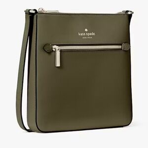 Sadie Large Crossbody Kate Spade Green Seaweed Purse with exterior pocket